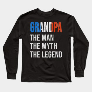 Grand Father French Grandpa The Man The Myth The Legend - Gift for French Dad With Roots From  France Long Sleeve T-Shirt